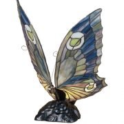 Butterfly Sky Tiffany Stained Glass Accent Lamp