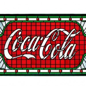 Coca Cola Victorian Web Stained Glass Panel