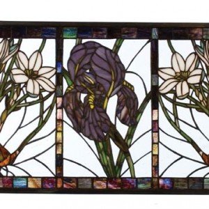 Spring Triptych Tiffany Stained Glass Window Panel