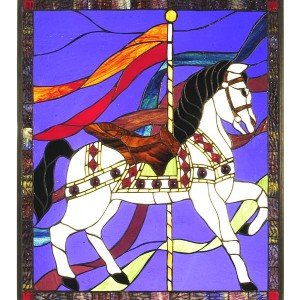 Carousel Horse Tiffany Stained Glass Window Panel