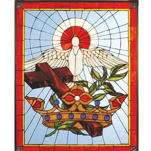 Christian Hope Tiffany Stained Glass Window Panel