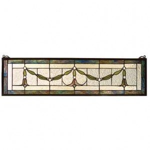 Garland Swag Tiffany Stained Glass Window Panel