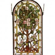 Arched Life Tree Tiffany Stained Glass Panel