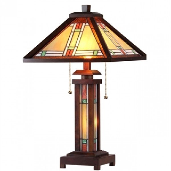 Mission Style Tiffany Stained Glass Floor Lamp