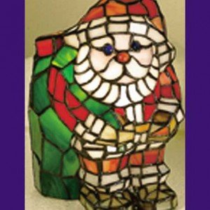 Santa Tiffany Stained Glass Novelty Accent Lamp