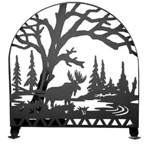 Moose Creek Tiffany Stained Glass Fireplace Screens
