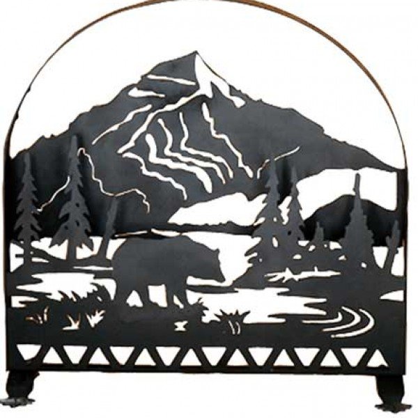 Bear Creek Tiffany Stained Glass Fireplace Screens