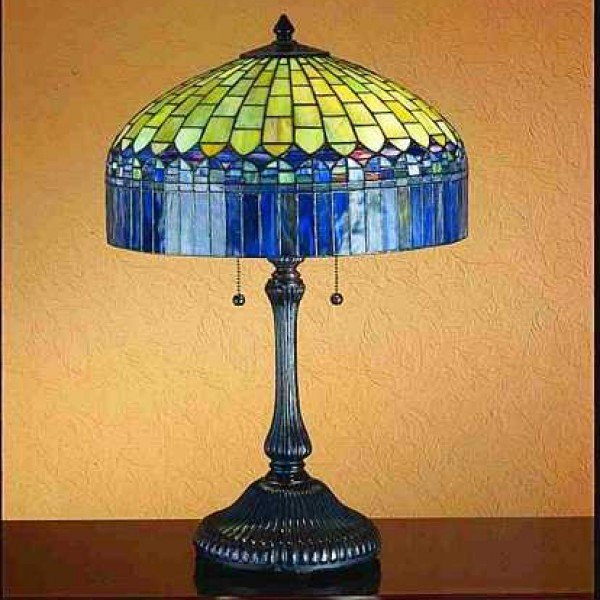 Candice Blue Tiffany Stained Glass Table Lamp