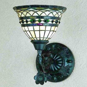 Roman Jeweled Tiffany Stained Glass Sconce Light