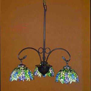 Honey Locust Tiffany Stained Glass Chandelier Light