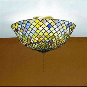 Fish Scale Tiffany Stained Glass Flush Mount