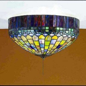 Candace Tiffany Stained Glass Flush Mount Light