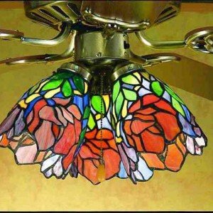 Iris Tiffany Stained Glass Fan Light Shade