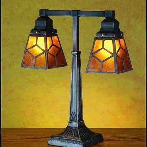 Diamond Mission Tiffany Stained Glass Desk Lamp