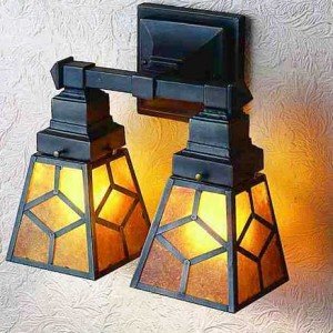 Diamond Mission Mica Tiffany Stained Glass Sconce