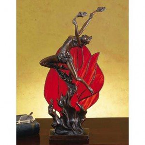 Lady Flame Leaper Scarlet Red Accent Lamp