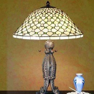 Diamond Jewel Petite Tiffany Stained Glass Lamp