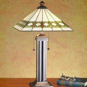 Diamond Mission Tiffany Stained Glass Table Lamp