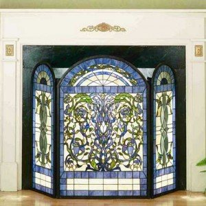 Ribbons Flowers Tiffany Stained Glass Fireplace Screens