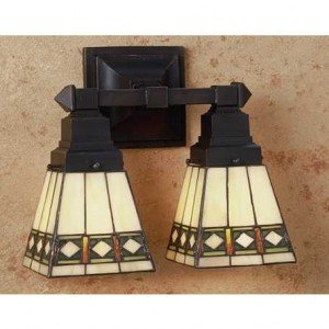 Diamond Mission Tiffany Stained Glass Sconce Light