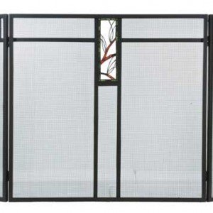 Pine Branch Tiffany Stained Glass Fireplace Screens