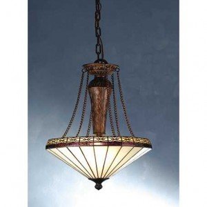Crestwood Tiffany Stained Glass Inverted Pendant Light