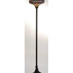 Colonial Tulip Tiffany Stained Glass Torchiere Light