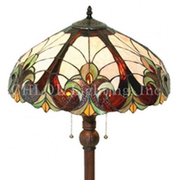 Victorian Swirled Tiffany Stained Glass Floor Lamp