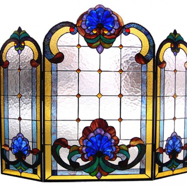 Art Glass Tiffany Stained Glass Fireplace Screens