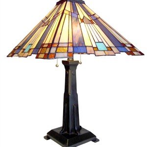 Modern Mission Tiffany Stained Glass Table Lamp