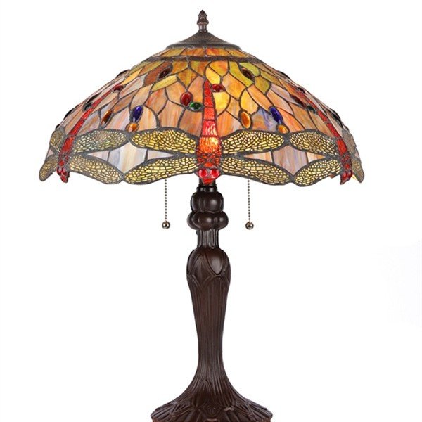 Anisoptera Purity Tiffany Stained Glass Table Lamp