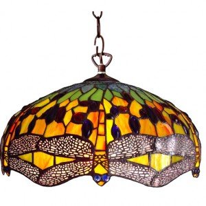 Dragonfly Sunrise Tiffany Stained Glass Pendant Lamp
