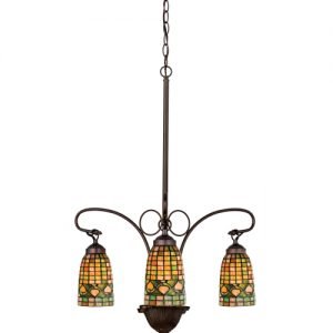 Acorn Colorful Geometrical Tiffany Stained Glass Chandelier