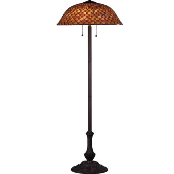 Fishscale Sunset Tiffany Stained Glass Floor Lamp