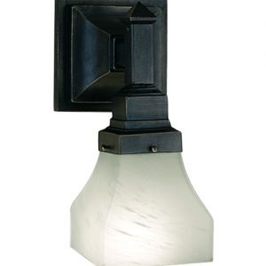 Mission White Alabaster One Light Wall Sconce