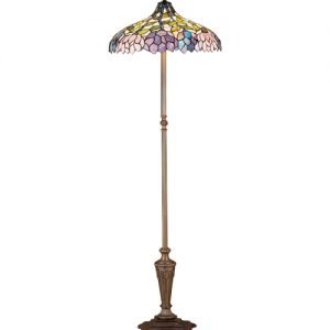 Wisteria Garden Tiffany Stained Glass Floor Lamp