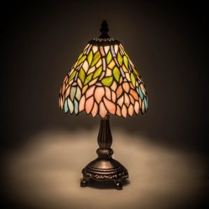 Wisteria Garden Tiffany Stained Glass Mini Lamp