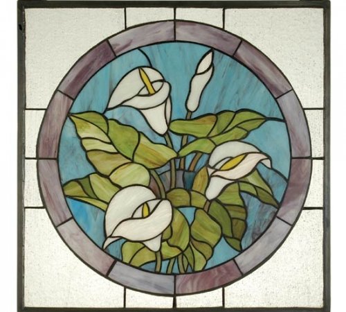 CALLA LILY Tiffany Stained Glass Window Panel