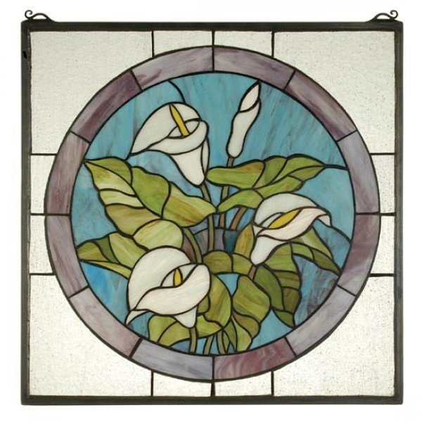Calla Lilly Tiffany Stained Glass Window Panel