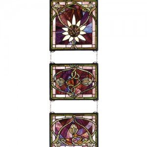 Soltice Floral Tiffany Stained Glass Window Panel