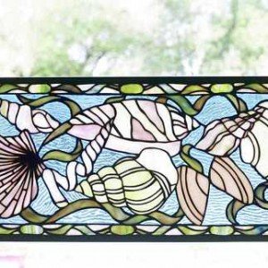 Sea Shells Tiffany Stained Glass Window Panel