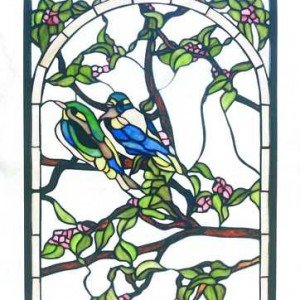 Love Birds Tiffany Stained Glass Window Panel