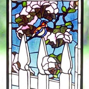 Picket Fence Tiffany Stained Glass Window Panel