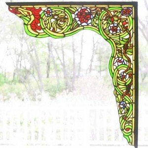 Serpent Tiffany Stained Glass Right Bracket Panel