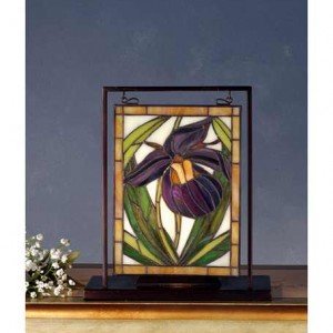 Lady Slipper Tiffany Stained Glass Tabletop Window