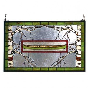 Country Canoe Tiffany Stained Glass Window Panel