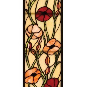 Poppies Sidelight Tiffany Stained Glass Window Panel