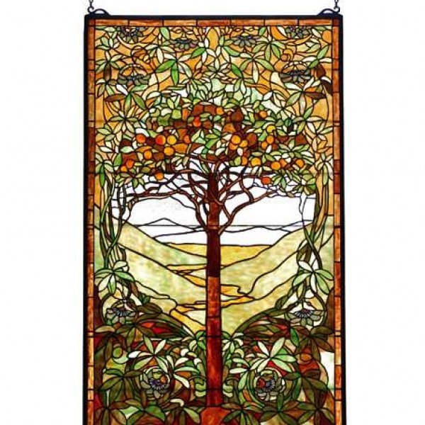 Life Tree Tiffany Stained Glass Window Panel