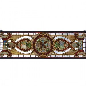 Evelyn Tiffany Stained Glass Transom Window Panel