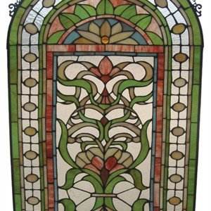 Regency Floral Tiffany Stained Glass Window Panel
